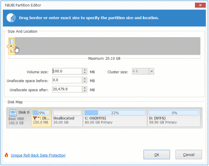 System reservieren erweitern