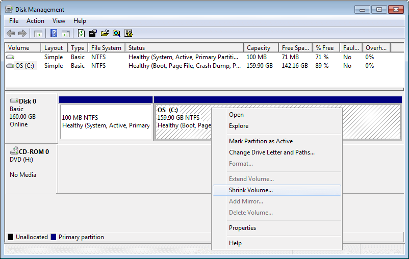 Shrink C drive