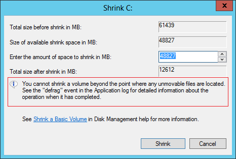 Shrink Volume