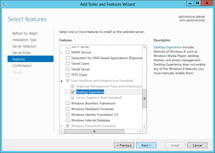 Select feature