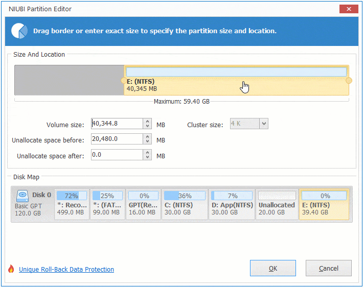 disk genius move a partition