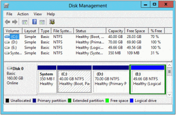 Extend system drive 2012