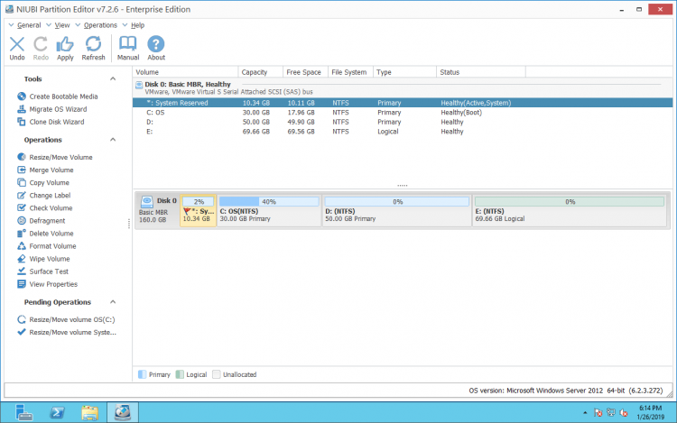 Reserved partition extended