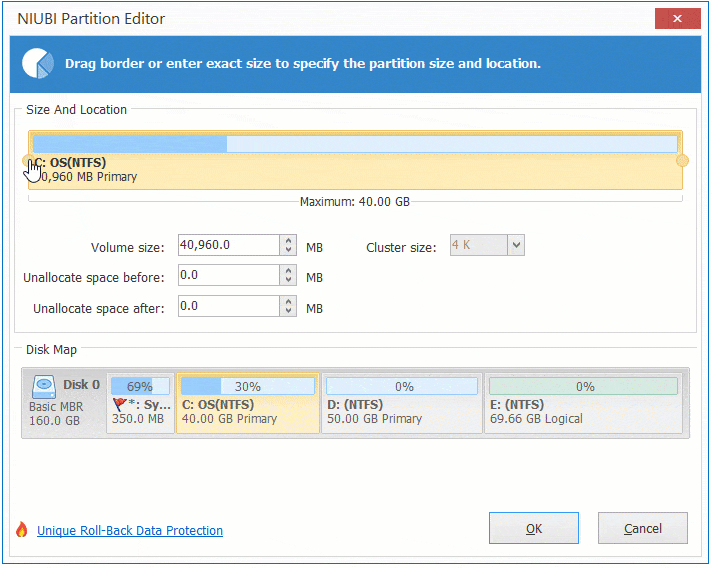 System reservieren erweitern