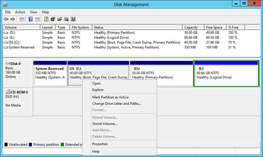 Disk partition tool