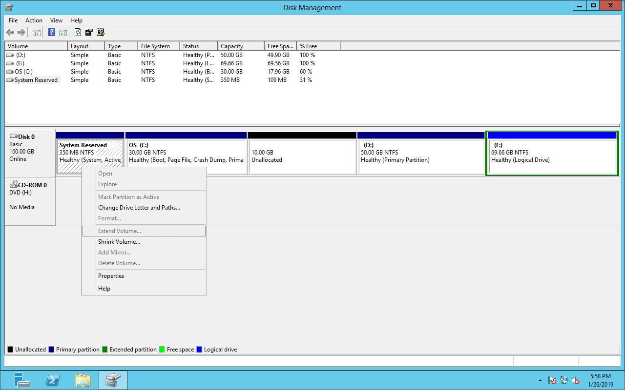 Windows Server 2003 r2 Mirror Disk Manager. Extend system